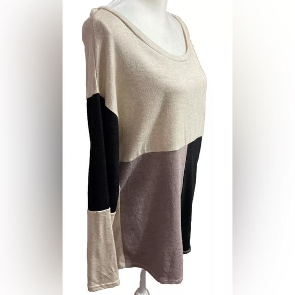 BiBi Womens Sweater Color Block Size Large Soft Office Lightweight Casual NWT - Picture 4 of 9
